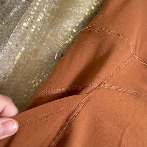 Free People Movement Never Better Fold Over Leggings Rust Orange Brown XL - Picture 6 of 6